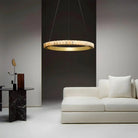Avalon Alabaster Round Chandelier - 31.5″Dia x 59″HCopperWarm WhiteBlushlighting