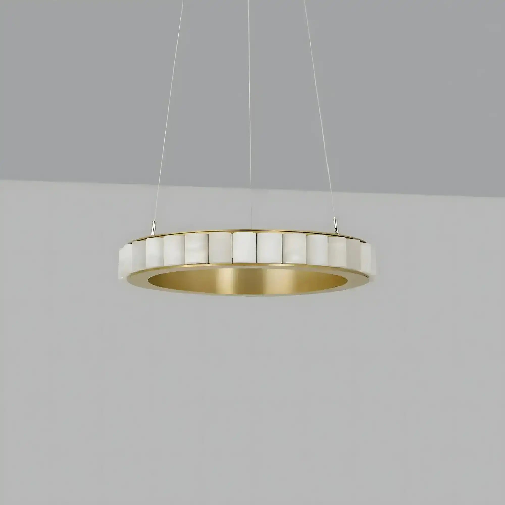 Avalon Alabaster Round Chandelier - 31.5″Dia x 59″HBlackWarm WhiteBlushlighting