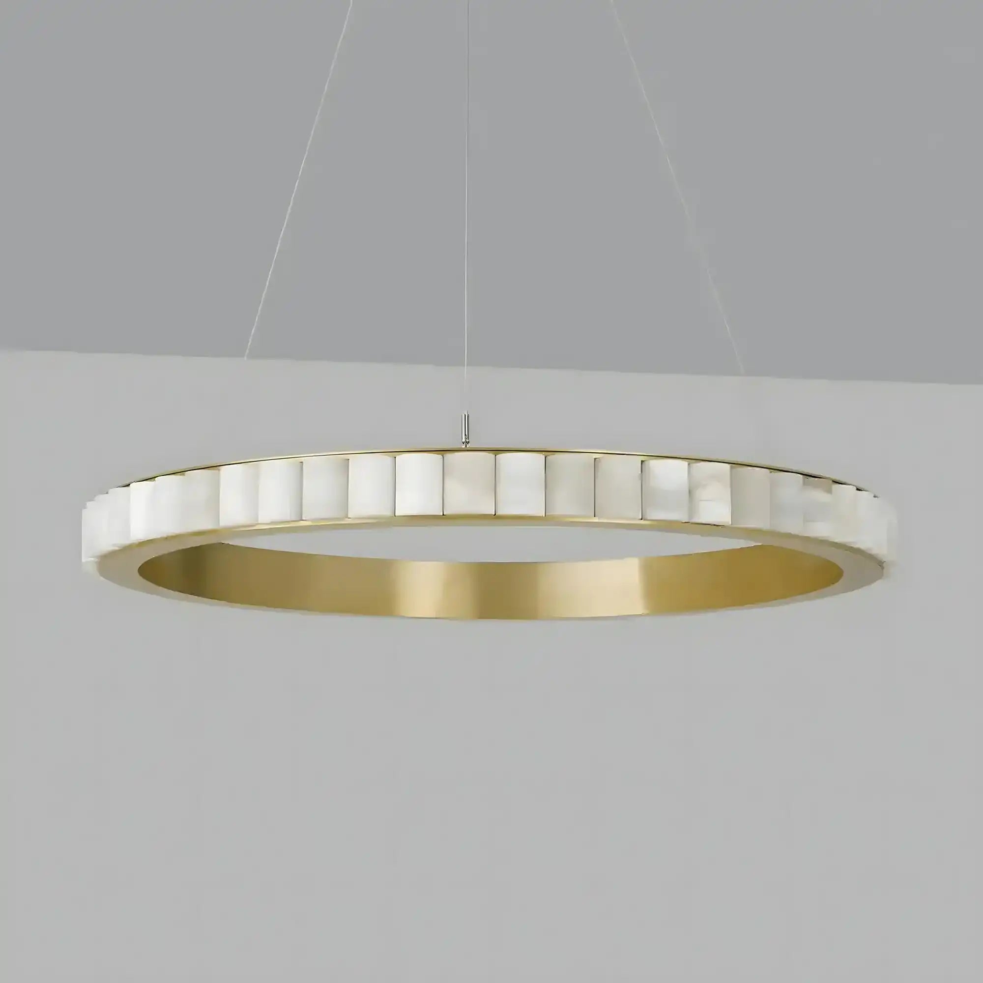 Avalon Alabaster Round Chandelier - 23.6″Dia x 59″HBlackWarm WhiteBlushlighting