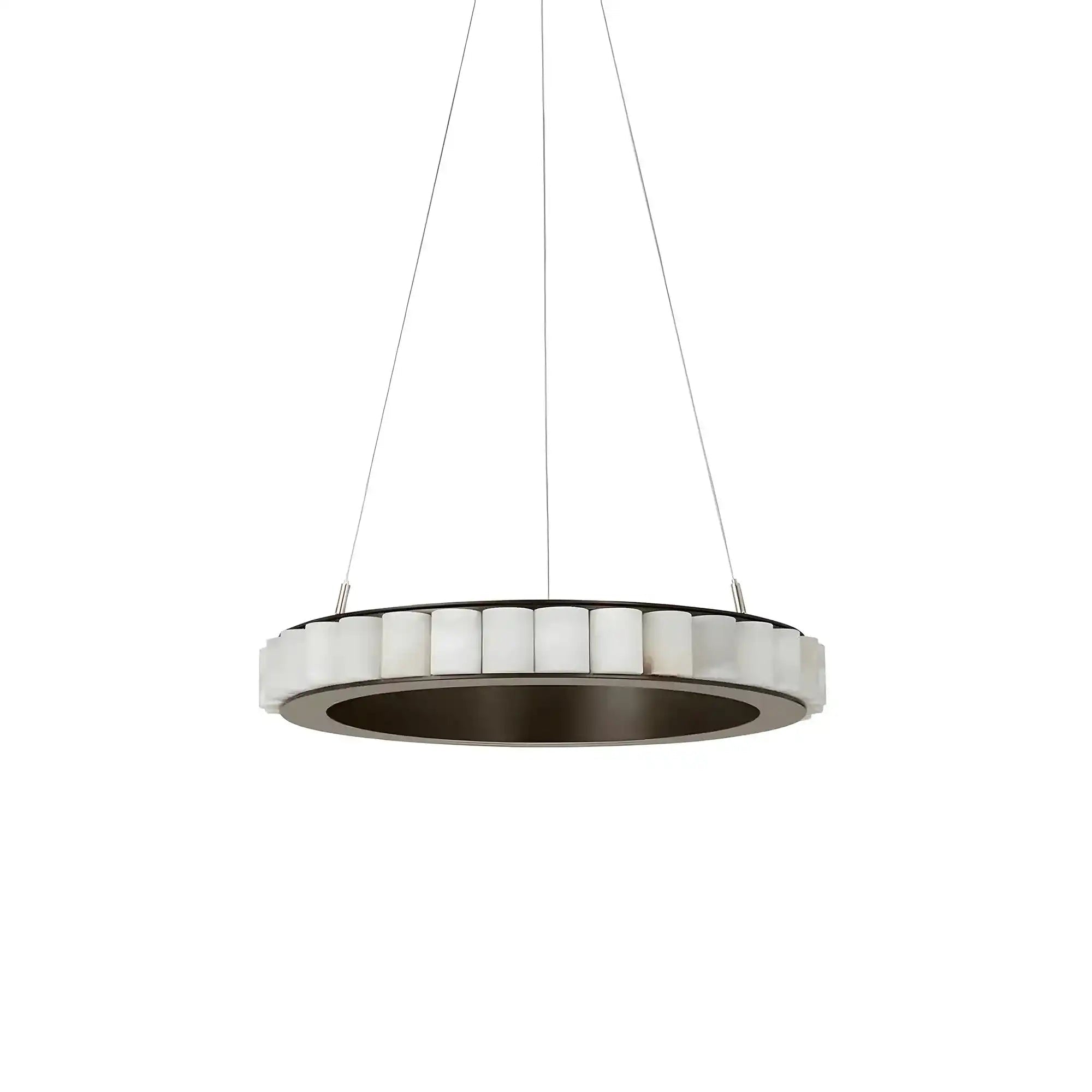 Avalon Alabaster Round Chandelier - 15.7″Dia x 59″HBlackWarm WhiteBlushlighting