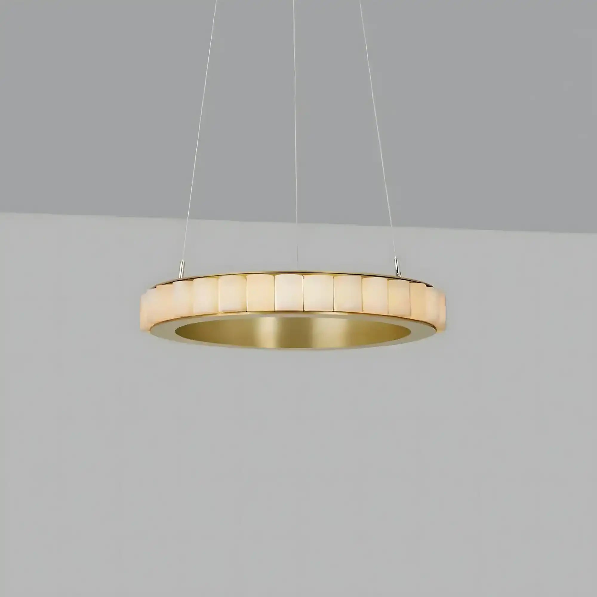 Avalon Alabaster Round Chandelier - 31.5″Dia x 59″HBlackWarm WhiteBlushlighting