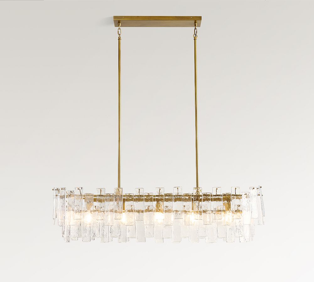 Avalon Cast Glass Linear Chandelier (48") - Blushlighting