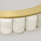 Avalon Halo Modern Chandelier - Satin Brass With Honed Alabaster StoneBlushlighting