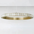 Avalon Halo Modern Chandelier - Satin Brass With Honed Alabaster StoneBlushlighting