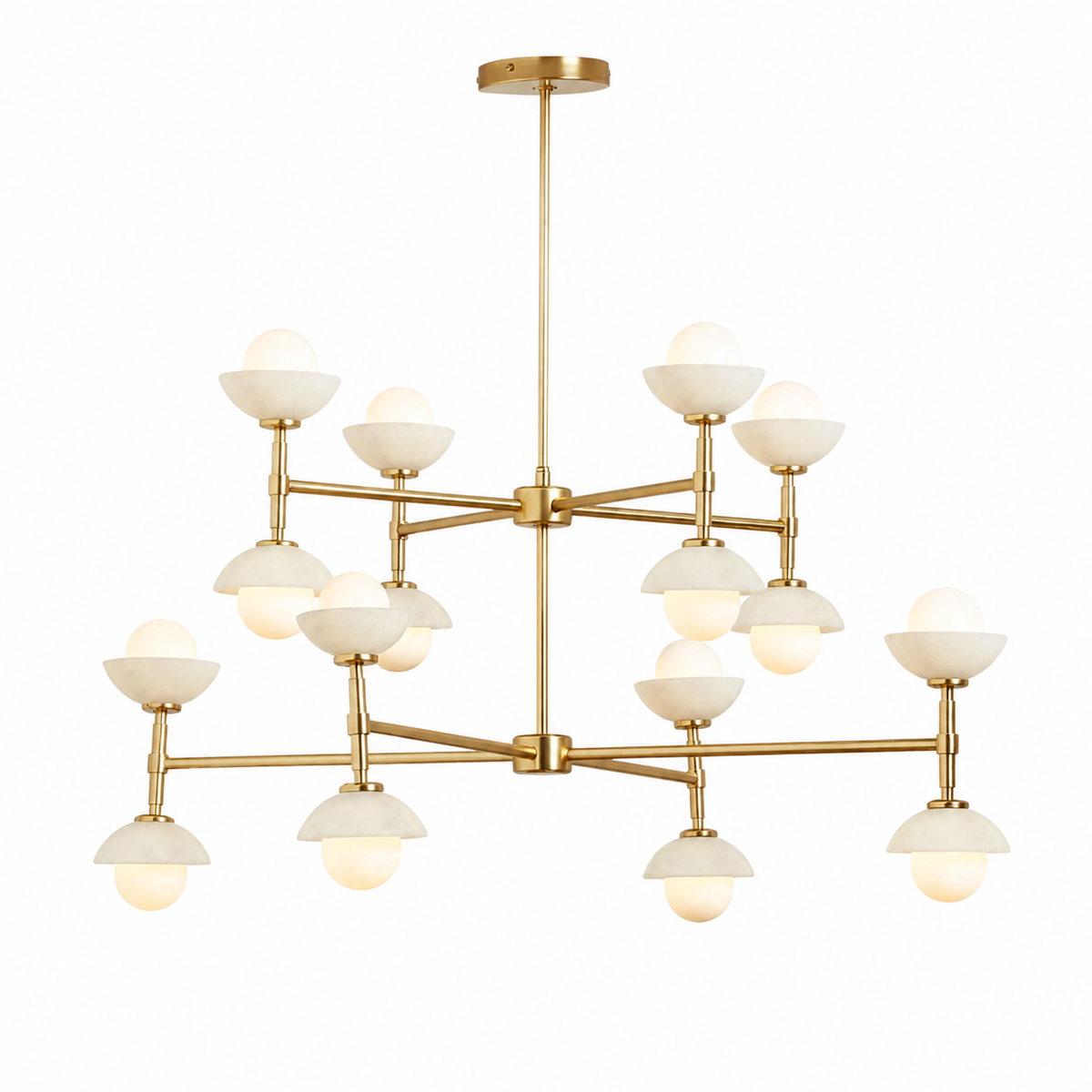 Aveline 16-light jade and opal glass dining room chandelier