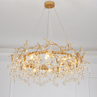 Avis Clear Crystal Ring Branch Chandelier - 35.43" diamBlushlighting