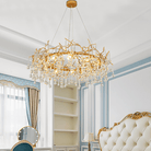 Avis Clear Crystal Ring Branch Chandelier - 43.31" diamBlushlighting