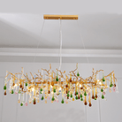Avis Colorful Crystal Linear Branch Chandelier For Living Room - 31.5“ LBlushlighting