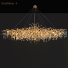 Avis Colorful Crystal Rain Aluminum Branch Chandelier - Blushlighting