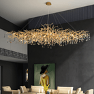 Avis Colorful Crystal Rain Aluminum Branch Chandelier - Blushlighting