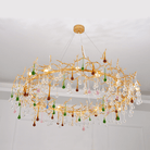 Avis Colorful Crystal Rain Branch Chandelier - 43.31" diamBlushlighting