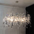 Avis Crystal Rain Branch Chandelier - 31.5" diamColorfulChromeBlushlighting