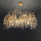Avis Crystal Rain Branch Chandelier - 31.5" diamClearBrassBlushlighting