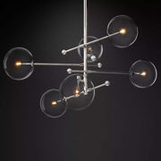 Sierra Glass Globe Modern Six-Arm Chandelier 55"W