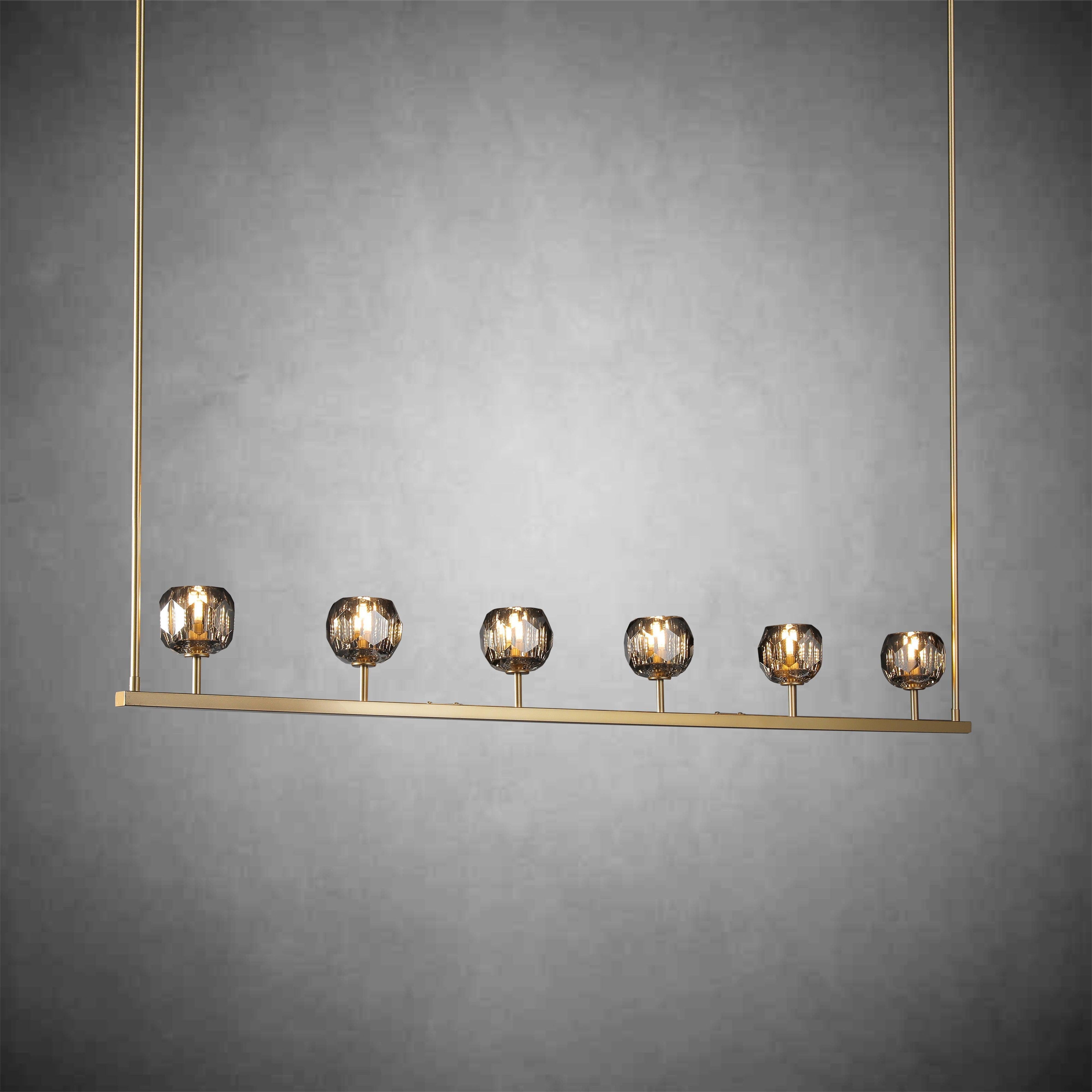 Bille De Crystal Ball Linear Chandelier 48” 60"
