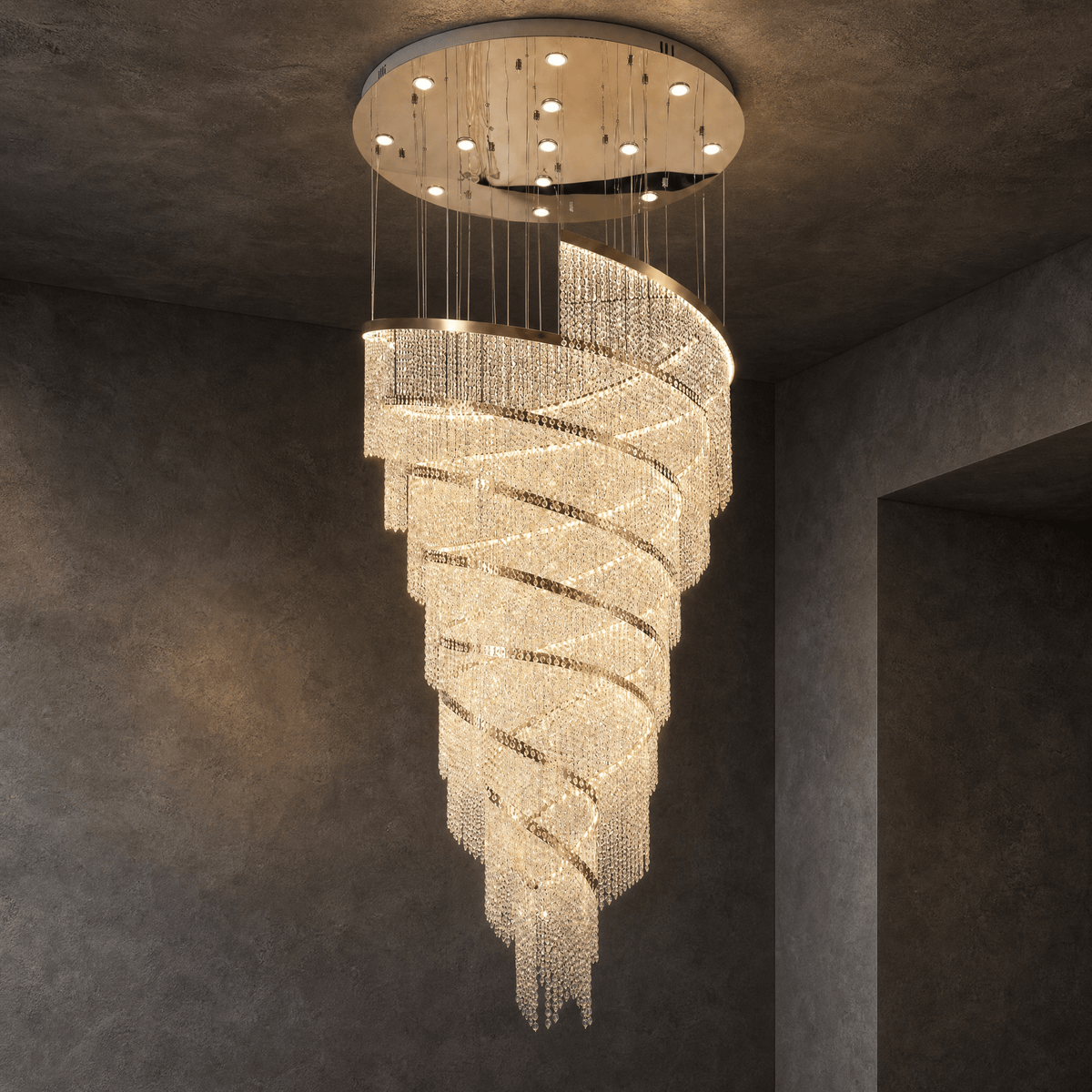 Bacca Crystal Halo Chandelier - Blushlighting