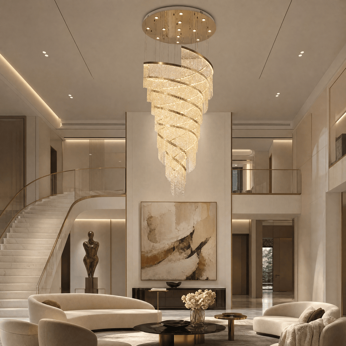 Bacca Crystal Halo Chandelier - Blushlighting