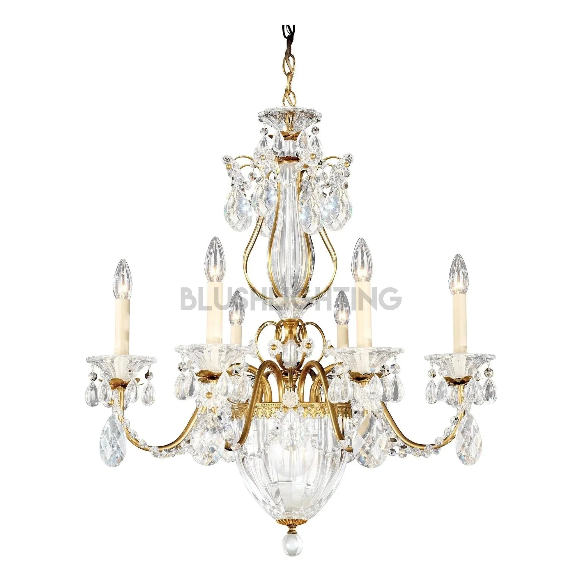 Bagatelle 7 - Light Chandelier - Heirloom GoldBlushlighting