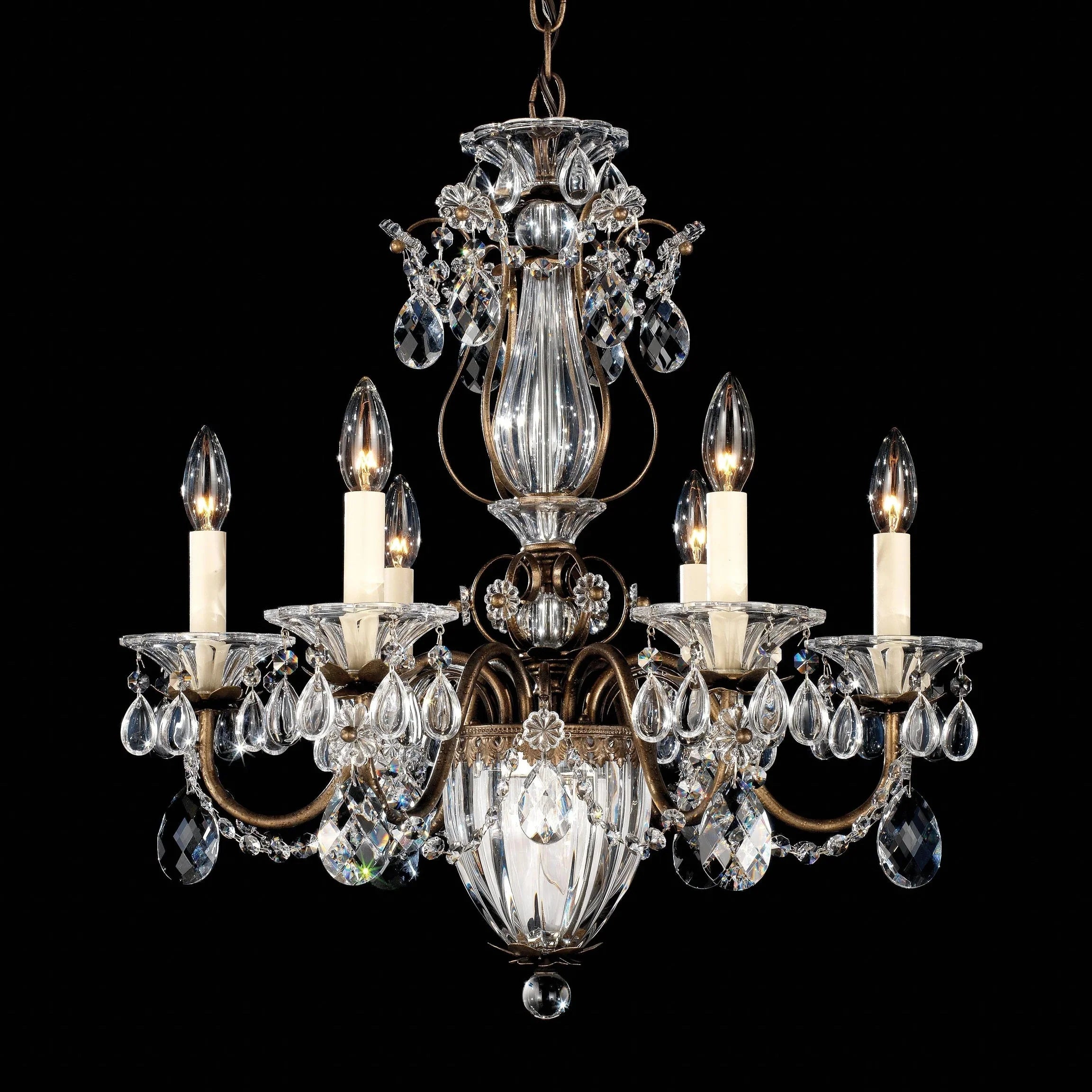 Bagatelle 7 - Light Chandelier - Etruscan GoldBlushlighting