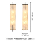 Beckett Alabaster Wall Sconce - ∅ 4.7″ x H 31.5″ Set of 2BronzeBlushlighting