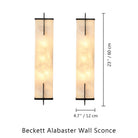 Beckett Alabaster Wall Sconce - ∅ 4.7″ x H 23.6″ / Dia 12cm x H 60cmBrassBlushlighting