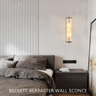 Beckett Alabaster Wall Sconce - ∅ 4.7″ x H 23.6″ / Dia 12cm x H 60cmBronzeBlushlighting