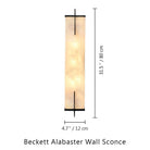 Beckett Alabaster Wall Sconce - ∅ 4.7″ x H 23.6″ / Dia 12cm x H 60cmBrassBlushlighting