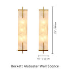 Beckett Alabaster Wall Sconce - ∅ 4.7″ x H 23.6″ Set of 2BrassBlushlighting