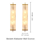 Beckett Alabaster Wall Sconce - ∅ 4.7″ x H 31.5″ Set of 2BrassBlushlighting