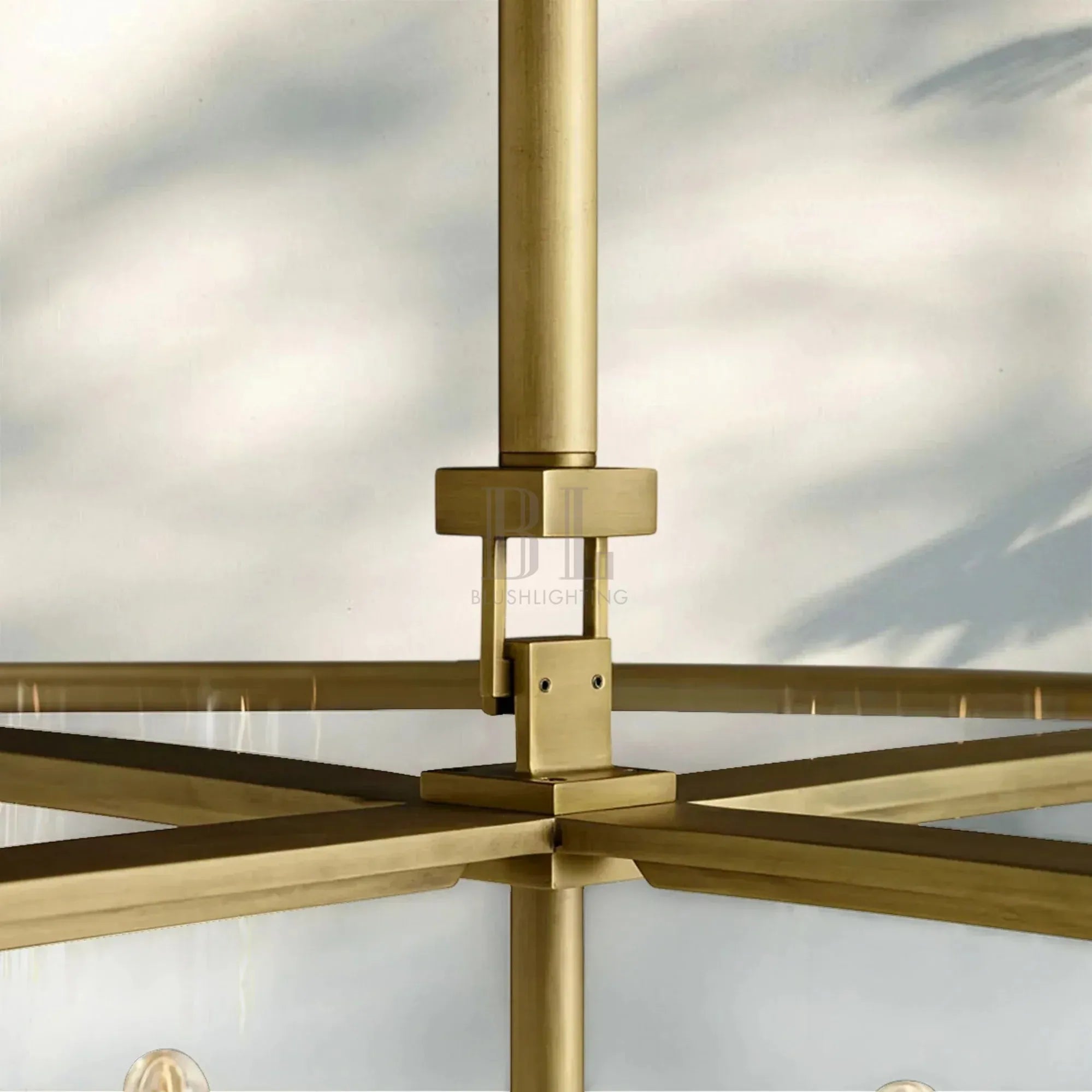 Beckmen Glass Lantern Modern Round Chandelier 33''44"55''-