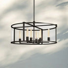 Beckmen Glass Lantern Modern Round Chandelier 33''44"55''-