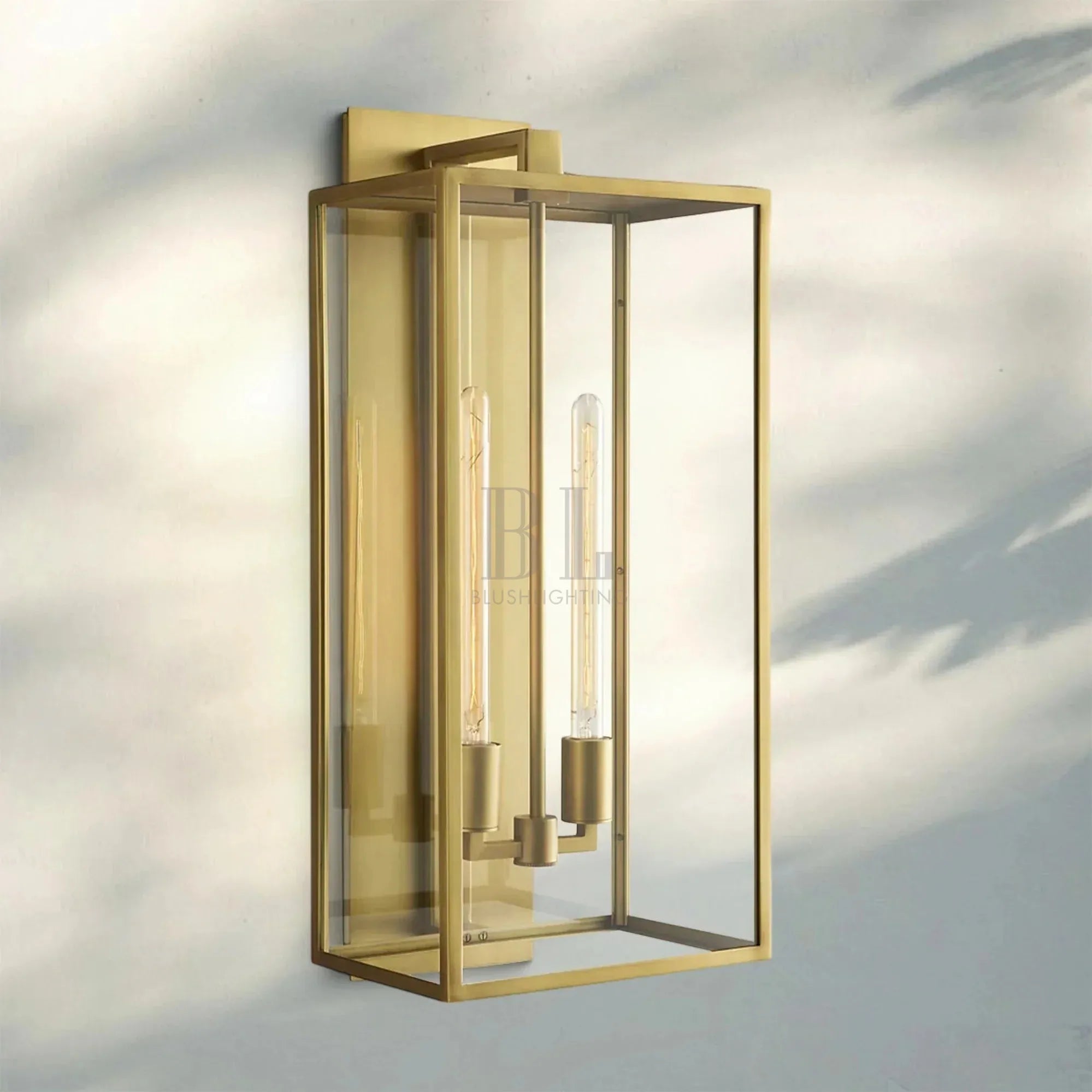 Beckmen Glass Lantern Outdoor Wall Sconce 18'' 21'' 28''-