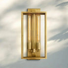 Beckmen Glass Lantern Outdoor Wall Sconce 18'' 21'' 28''-21''H-Lacquered Burnished Brass-