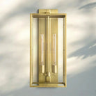 Beckmen Glass Lantern Outdoor Wall Sconce 18'' 21'' 28''-28''H-Lacquered Burnished Brass-