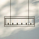 Beckmen Glass Retangular Chandelier for Living Room, Dining Table 54'' 72''-Retangular: 72'' 8-Light-Lacquer Brass-