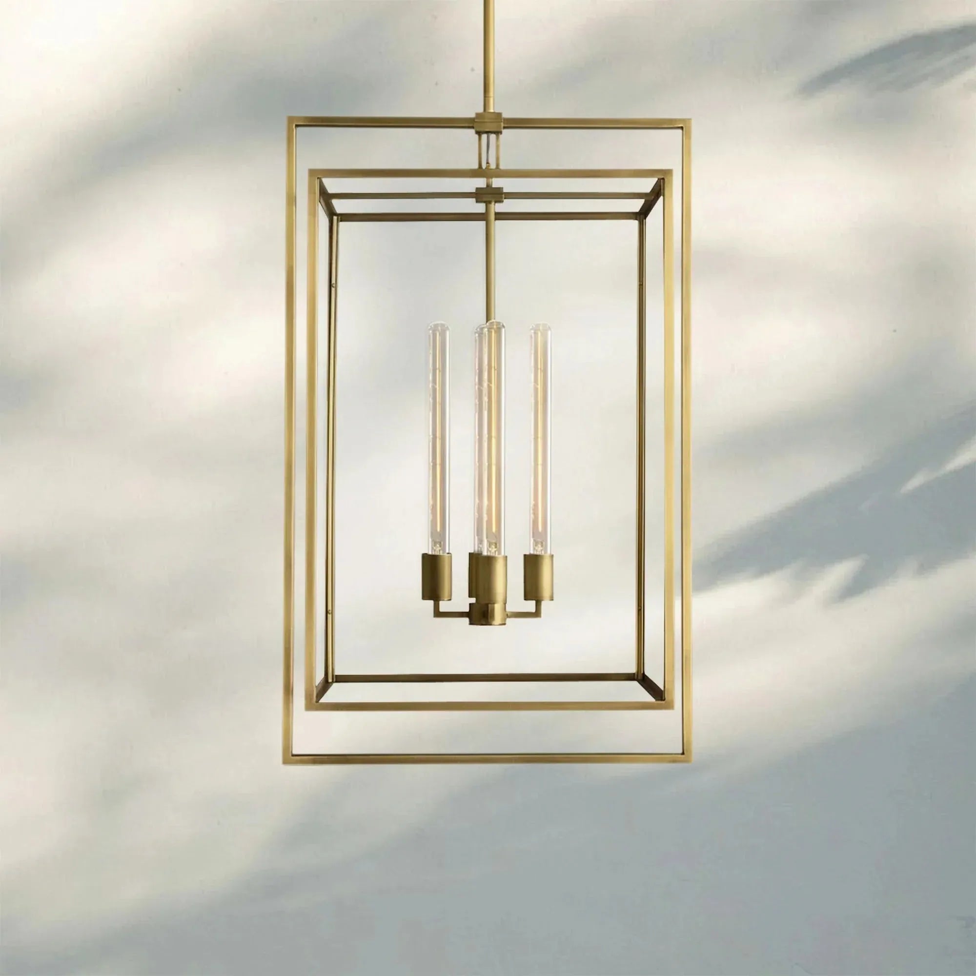 Beckmen Pendant Light-34''-Lacquered Burnished Brass-