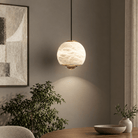 Bedroom Pendant Light | Alabaster Globe Modern | Orbelle - Standard Adjustable CordBlushlighting