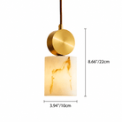 Bedroom Pendant Light | Spanish Alabaster Mid-Century Modern | Lunessa - roundØ4.72 × H9.06 inBlushlighting