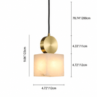 Bedroom Pendant Light | Spanish Alabaster Mid-Century Modern | Lunessa - squareØ4.72 × H9.06 inBlushlighting