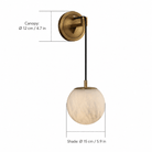 Bedroom Wall Pendant | Spanish Alabaster Mid-Century Modern | Orlena - Ø15 cmBlushlighting