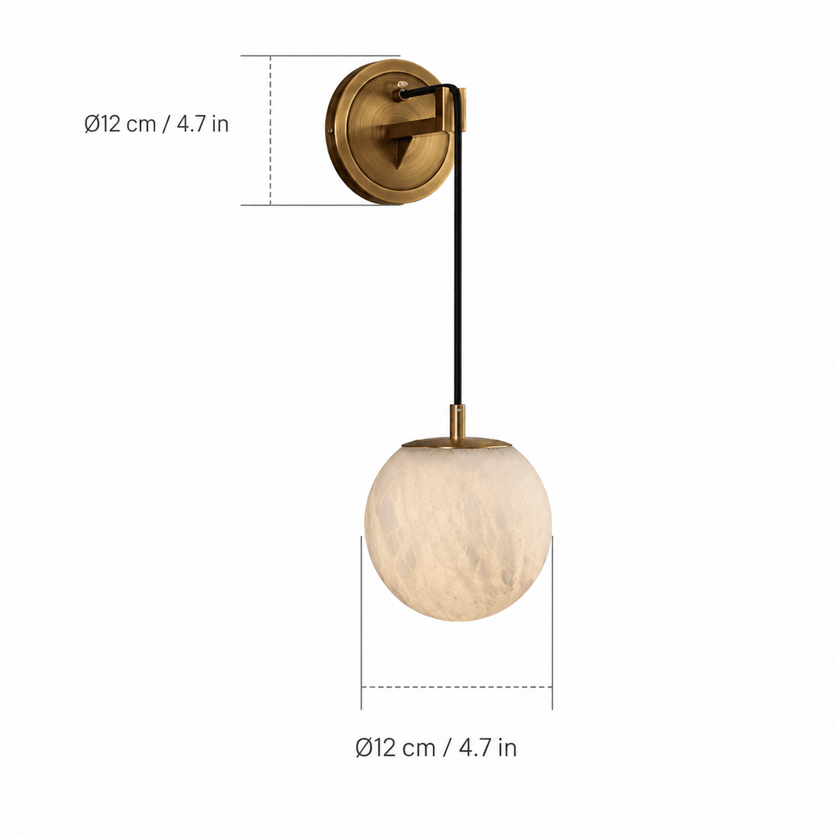 Bedroom Wall Pendant | Spanish Alabaster Mid-Century Modern | Orlena - Ø12 cmBlushlighting