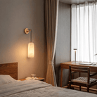 Bedroom Wall Pendant | Spanish Alabaster Modern | Lucera - Ø3.54 × H10.24 inBlushlighting
