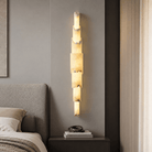 Bedroom Wall Sconce | Layered Alabaster Organic Modern | Stravelle - H59 x W9 cm (23.2 x 3.5 in)Blushlighting