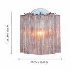Bedroom Wall Sconce | Murano-Style Fluted Glass | Mirelle - Rose PinkBlushlighting