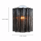 Bedroom Wall Sconce | Murano-Style Fluted Glass | Mirelle - Smoke GrayBlushlighting