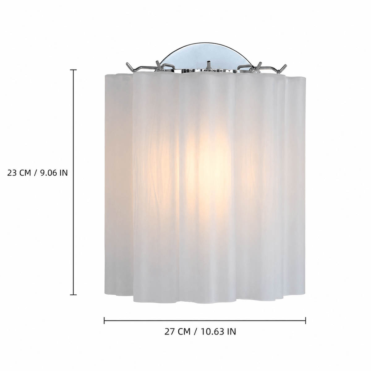 Bedroom Wall Sconce | Murano-Style Fluted Glass | Mirelle - Frosted WhiteBlushlighting