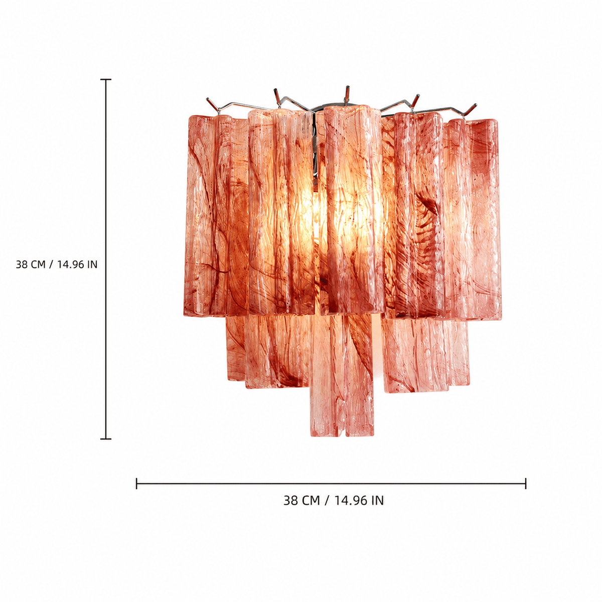 Bedroom Wall Sconce | Murano-Style Glass | Floravia - Cloud RedBlushlighting