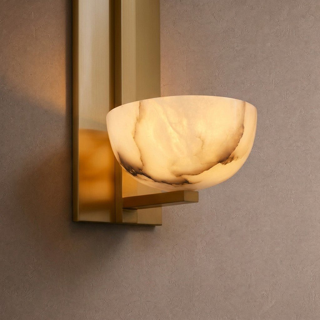Belmira Alabaster Sconce - BRASSBlushlighting