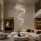 Bennett Chandelier - ∅ 23.6″ x 39.4″ / Dia 60cm x 100cmWhite & GoldWarm LightBlushlighting