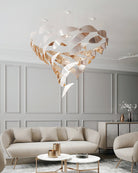 Bennett Chandelier - ∅ 23.6″ x 39.4″ / Dia 60cm x 100cmWhite & GoldWarm LightBlushlighting